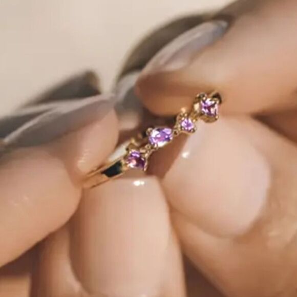 925 beautiful sparkling promise ring sz 6 - Picture 4 of 5